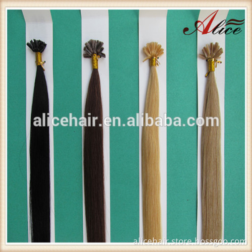 Cheap remy italian kertian nail tip hair extensions straight